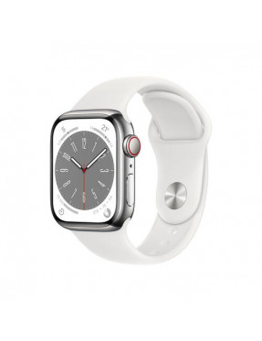 Apple Computer Watch Series 8 LTE 41mm Edelstahl Silber Spor