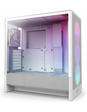 NZXT H5 Flow RGB 2024 Midi Tower ATX Gehäuse weiß mit Sichtf